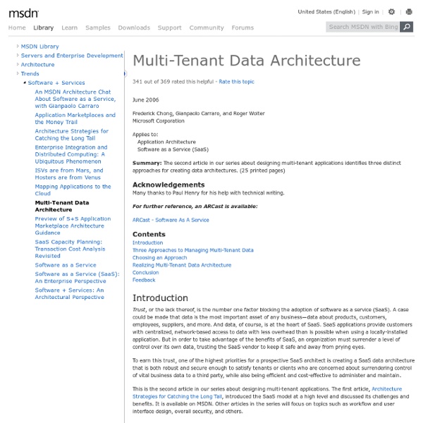 Multi-Tenant Data Architecture