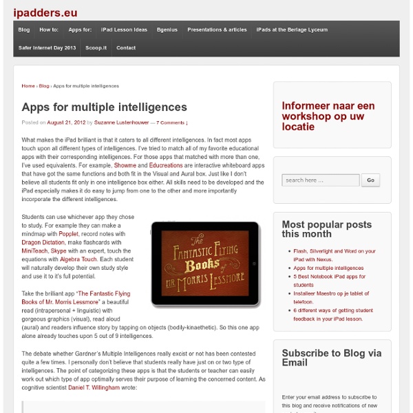 Apps for multiple intelligences