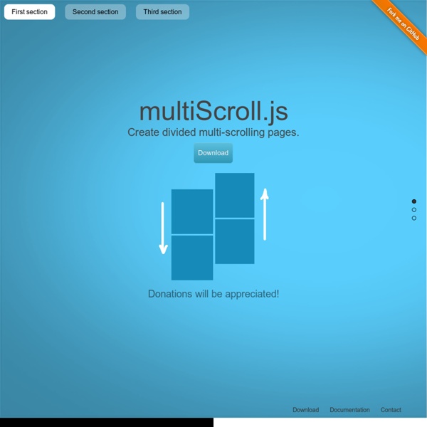 Multiscroll.js - split multi-scrolling pages plugin