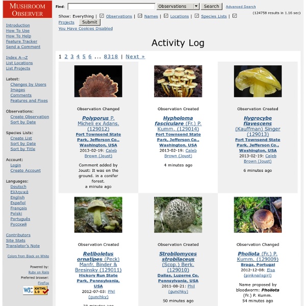 Mushroom Observer: Activity Log