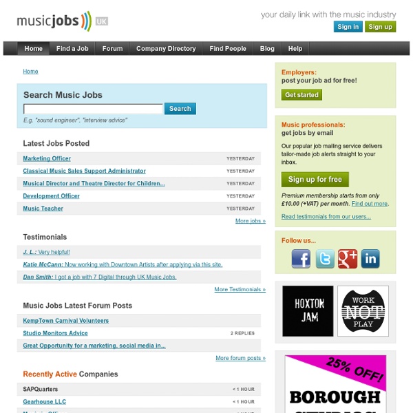 Music Jobs In The UK