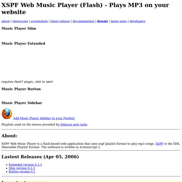 XSPF Web Music Player (Flash) - Plays MP3 on your website
