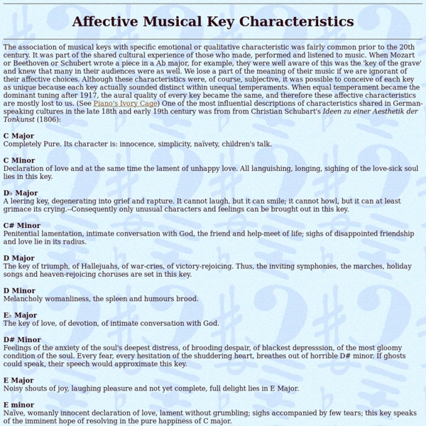 AFFECTIVE KEY CHARACTERISTICS