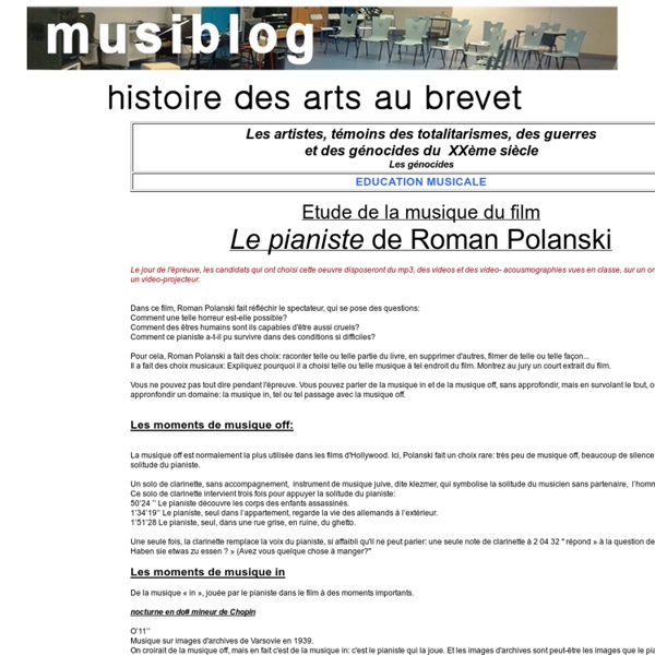 le pianiste histoire des arts