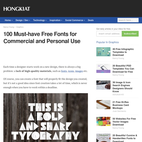 100 Must-have Free Fonts for Commercial and Personal Use