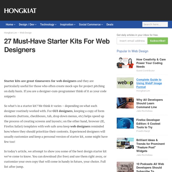 27 Must-Have Starter Kits For Web Designers