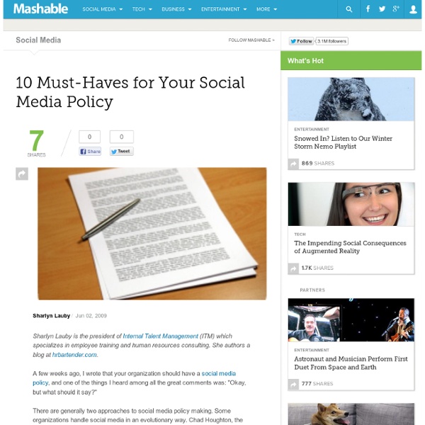 10 Must-Haves for Your Social Media Policy