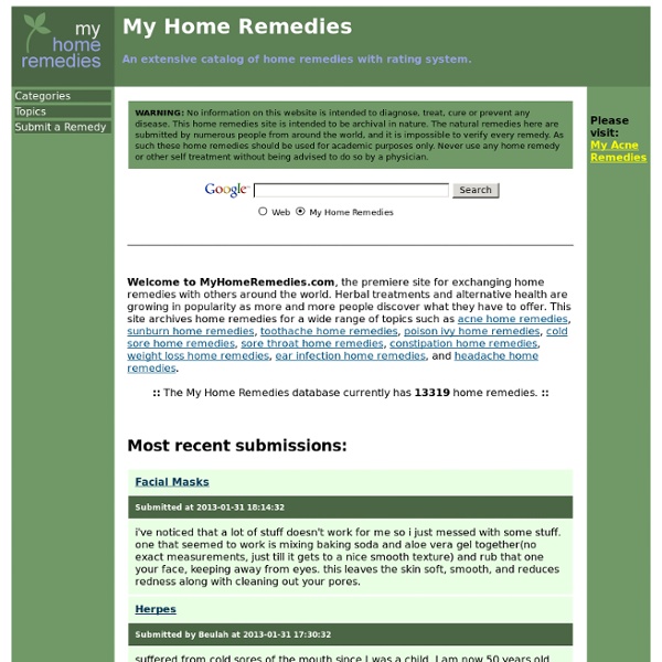 My Home Remedies - My Home Remedies - Home Remedy Forum