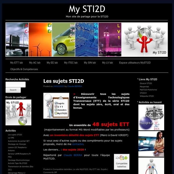 My STI2D, Mes ressources pour la STI2D