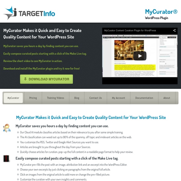 MyCurator WordPress content curation Plugin
