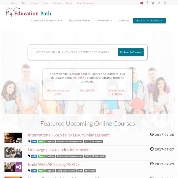 Free Education Planner, MOOC aggregator, courses reviews and comments!
