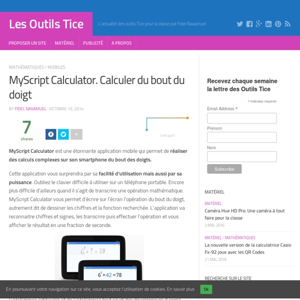 MyScript Calculator. Calculer du bout du doigt