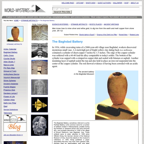 Strange Artifacts, Baghdad Battery