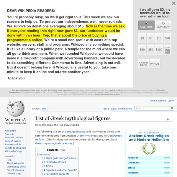 List of Greek mythological figures