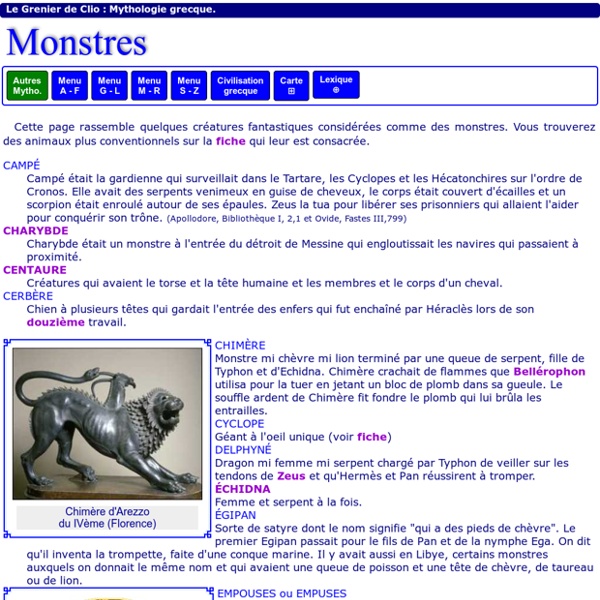 Mythologie grecque : Les monstres