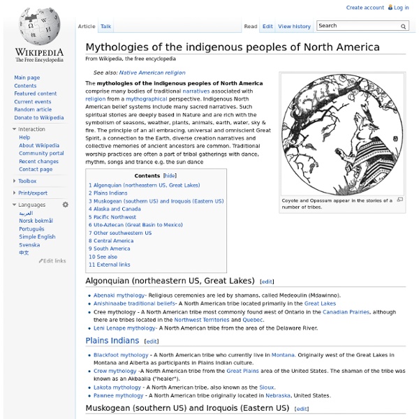 Mythologies of the indigenous peoples of North America