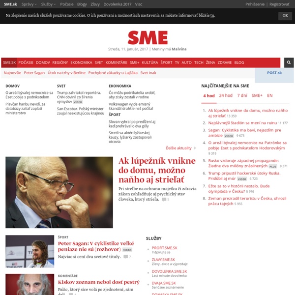 Denník SME - najčítanejšie spravodajstvo na Slovensku