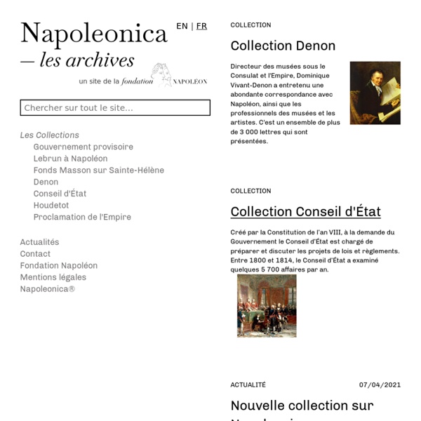 Napoleonica, archives et documents napoléoniens