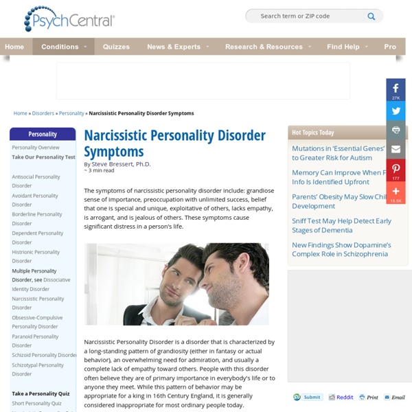 Narcissistic Personality Disorder - Psych Central