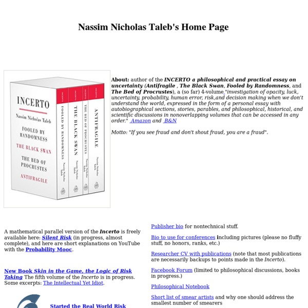 Nassim N. Taleb Home & Professional Page