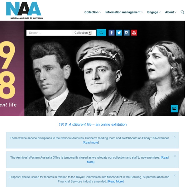National Archives of Australia - homepage