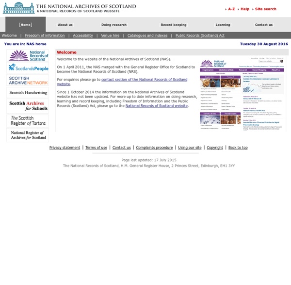 The National Archives of Scotland Home Page