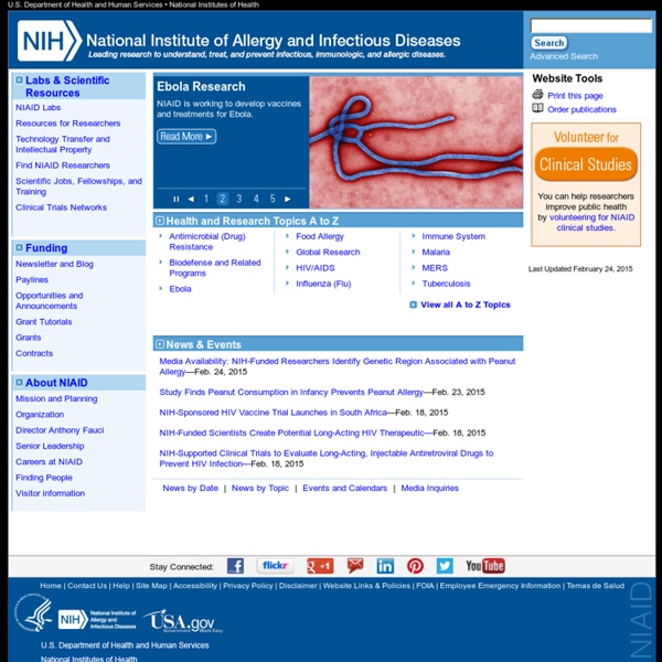 National Institute of Allergy and Infectious Diseases Home Page