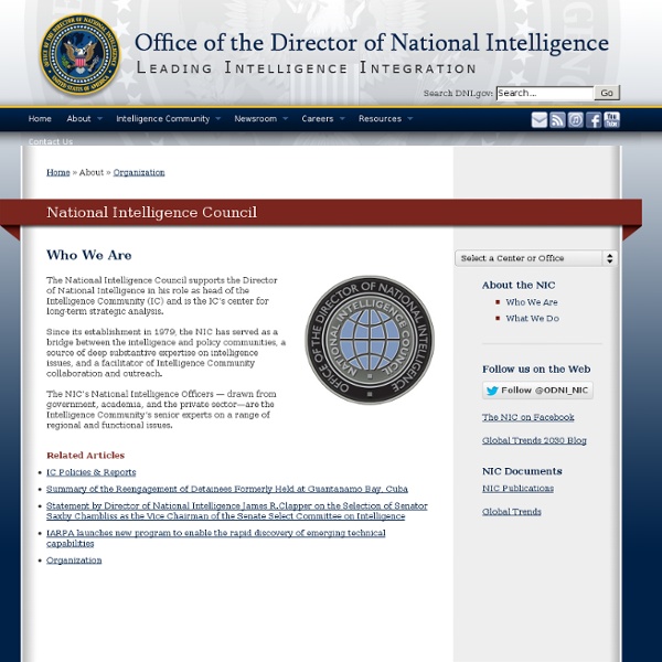 National Intelligence Council - Who We Are