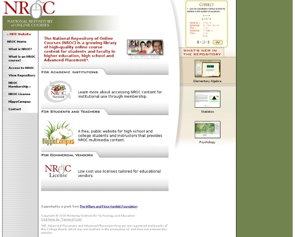 National Repository of Online Courses (NROC)