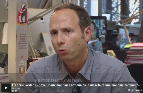 Frédéric Lordon : «Revenir aux monnaies nationales, pour refaire une monnaie commune»