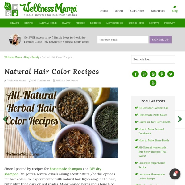All Natural Hair Color Recipes Using Herbs Pearltrees