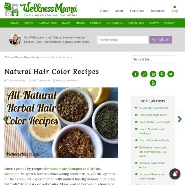 All Natural Hair Color Recipes Using Herbs