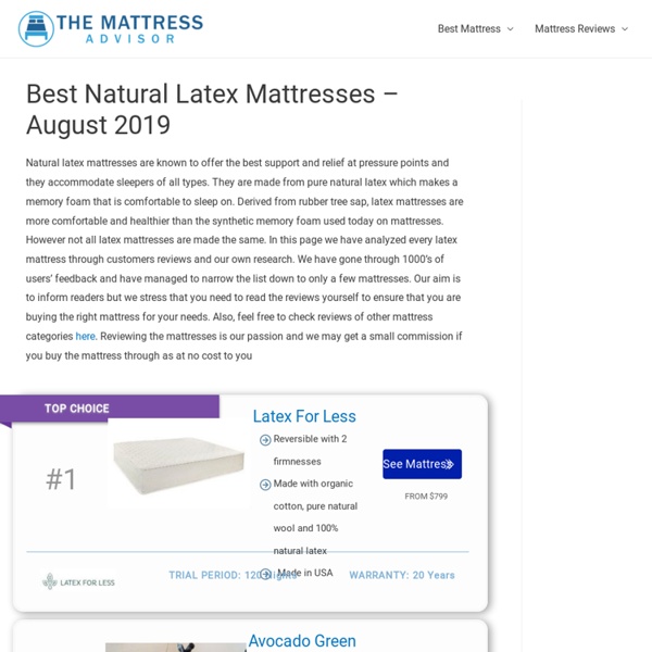 Best Natural Latex Mattresses - The Mattress Advisor