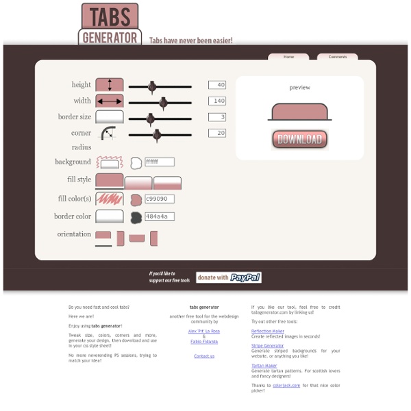 Navigation Tab Menu Generator CSS - Tabs Generator