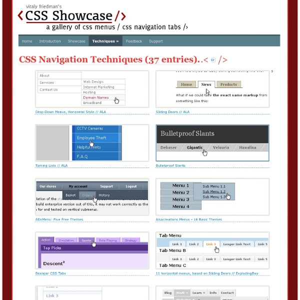 CSS Navigation Techniques (37 entries)