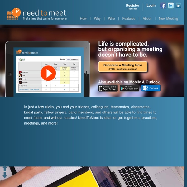 NeedtoMeet - Find a Time to Meet