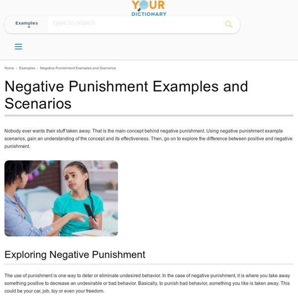 (Negative Punishment examples) Negative Punishment Examples and Scenarios