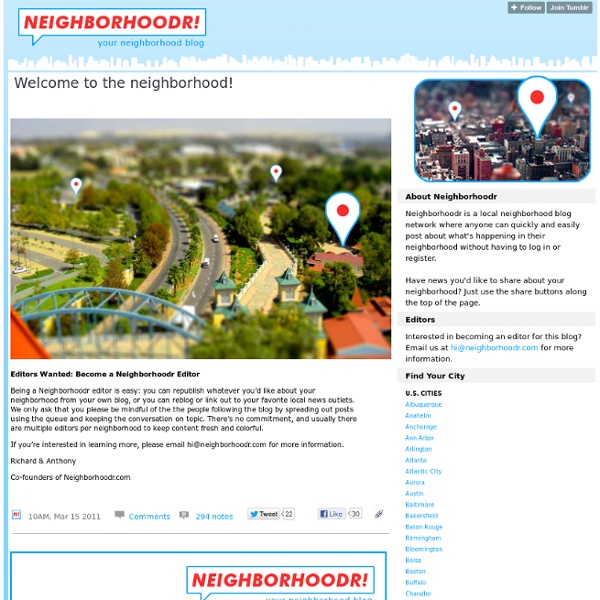 Neighborhoodr : Welcome to the neighborhood!