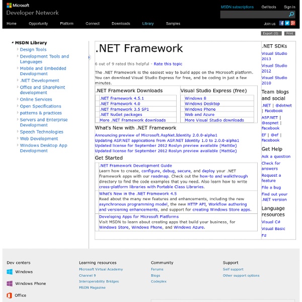 .NET Framework and .NET SDK Downloads