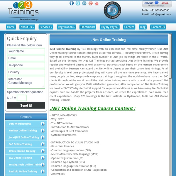 Online .Net Training classes