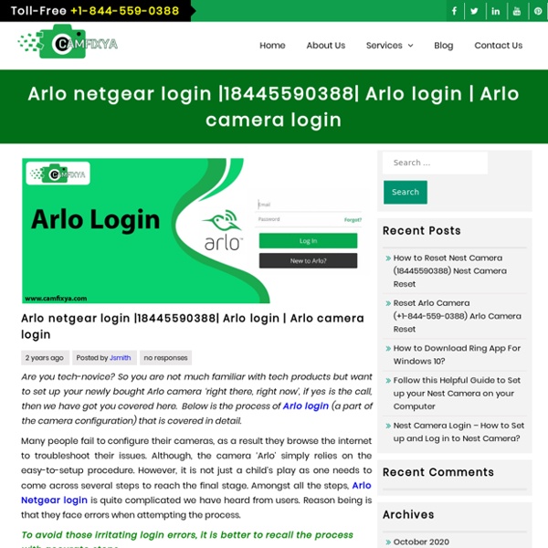 Netgear Arlo Login (+1-888-352-3810) Arlo Sign in