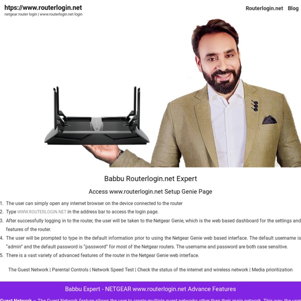 Netgear router support - click here to visit Routerlogin.net