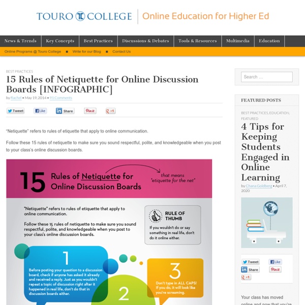 15 Rules of Netiquette for Online Discussion Boards [INFOGRAPHIC