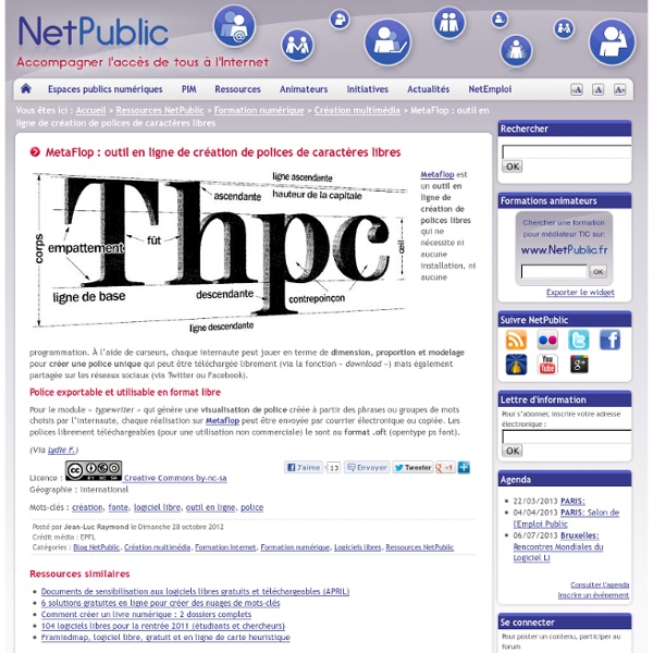 MetaFlop : outil en ligne de création de polices de caractères libres