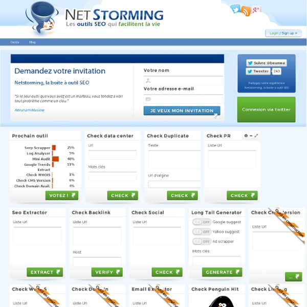 Netstorming, la boite a outil SEO