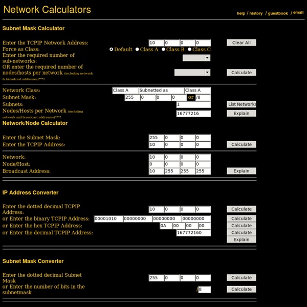 Network Calculators