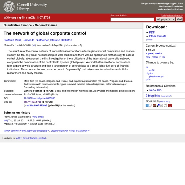 [1107.5728] The network of global corporate control