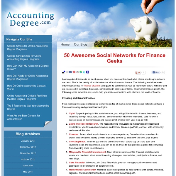 50 Awesome Social Networks for Finance Geeks