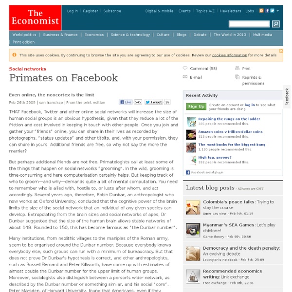 Social networks: Primates on Facebook
