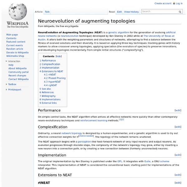 Neuroevolution of augmenting topologies
